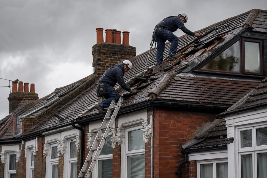 Emergency roof repair in East Ham Urgent roof repair visit to an East Ham terrace after bad weather