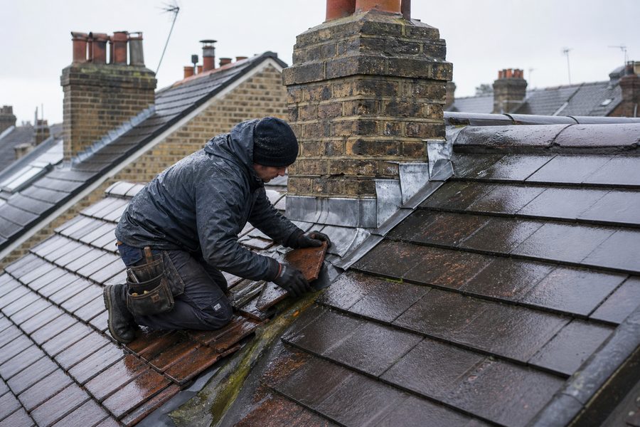 Leaking roof repair in East Ham Water leaking through a roof on an East Ham terraced house